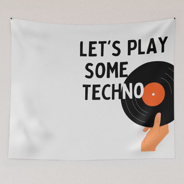 Item preview, Let's Play Some Techno Minimalist Vinyl Record Design designed and sold by paulo silveira.