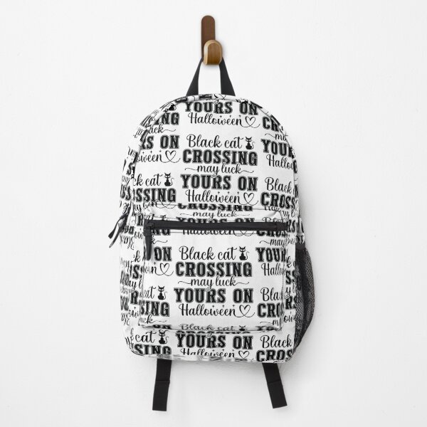 Item preview, Black Cat Crossing May Luck Yours On Halloween - Retro Autumn Halloween Vibes Quotes Spooky USA Season Apparel Art designed and sold by FuzionRaptor.