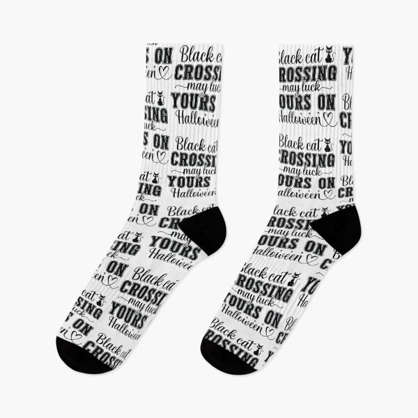 Item preview, Black Cat Crossing May Luck Yours On Halloween - Retro Autumn Halloween Vibes Quotes Spooky USA Season Apparel Art designed and sold by FuzionRaptor.
