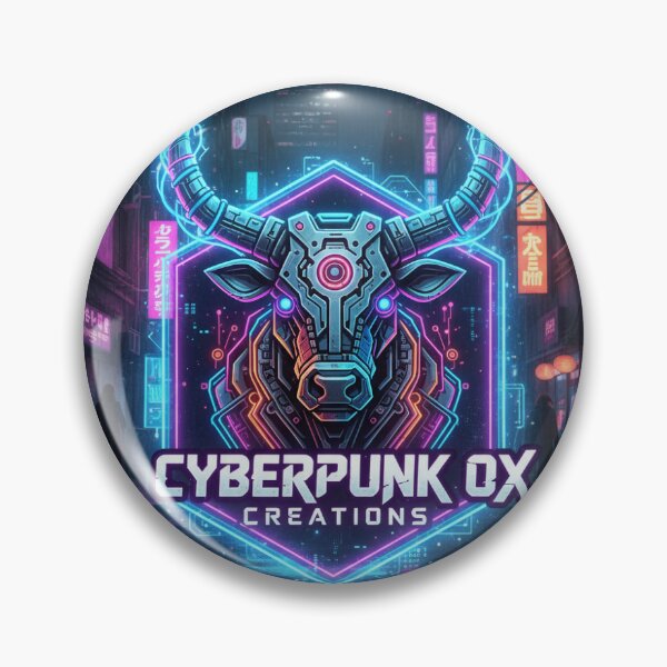 Item preview, cyberpunk ox logo designed and sold by CyberpunkOx.