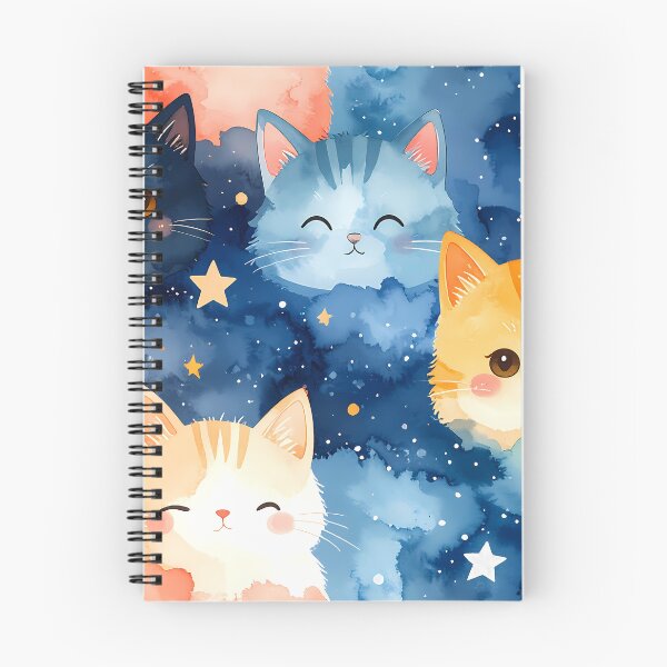 Item preview, Cute Watercolor Cats in Galaxy Clouds designed and sold by BetweenForms.