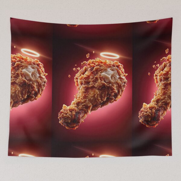 Item preview, Golden Crispy Fried Chicken Drumstick | Crunchy Food Art | Crispy Comfort Food Illustration designed and sold by Grafititee.