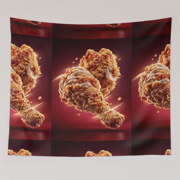 Item preview, Golden Crispy Fried Chicken Drumstick | Crunchy Food Art | Crispy Comfort Food Illustration designed and sold by Grafititee.