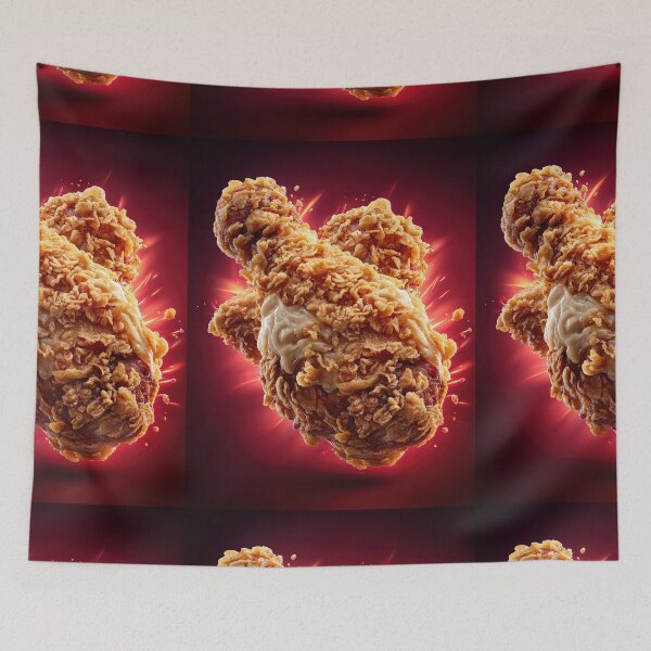 Item preview, Golden Crispy Fried Chicken Drumstick | Crunchy Food Art | Crispy Comfort Food Illustration designed and sold by Grafititee.