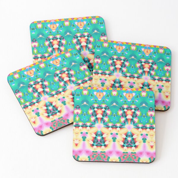 Item preview, SIESTA INTO EVENING ~ MANDALA NEO DAISY CHAIN Guacamole Pink Psychedelic Groovy SACRED GEOMETRY MATH Fun College Dorm Decor designed and sold by Spinning Plates 360.