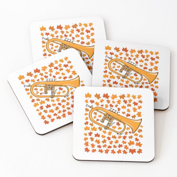 Item preview, Fall Flugelhorn With Leaves, Hornist Brass Musician Autumn designed and sold by doodlerob.