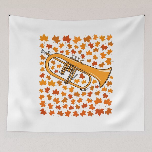 Item preview, Fall Flugelhorn With Leaves, Hornist Brass Musician Autumn designed and sold by doodlerob.