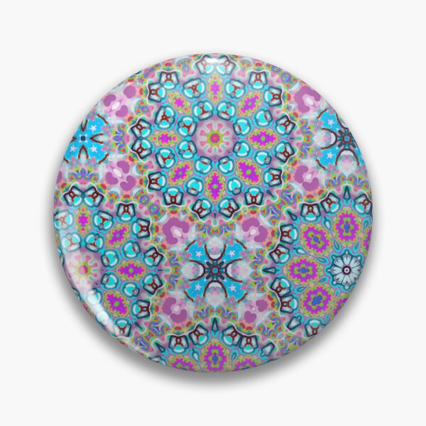 Item preview, FLOWERS IN-COG-NEATO! MANDALA NEO DAISY CHAIN Cornflower Pink Lavender Purple Gray Goth Psychedelic Groovy Party SACRED GEOMETRY MATH Fun College Dorm Decor designed and sold by Spinning Plates 360.