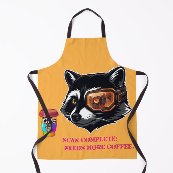 Item preview, Cyberpunk Raccoon Wearing Sci-Fi Eyepatch with Coffee Cup | Funny "Scan Complete: Needs More Coffee" T-Shirt Design designed and sold by BLUESKY11a.