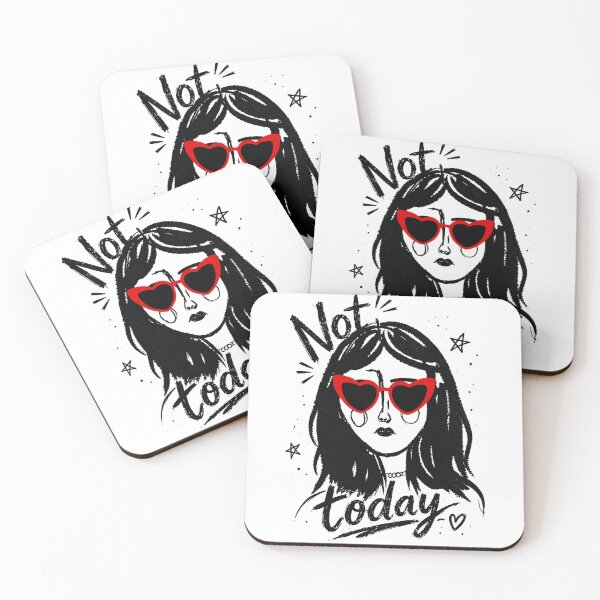 Item preview, Not Today Girl with Heart Sunglasses | Fashion Sketch Aesthetic Illustration designed and sold by couragecriativa.