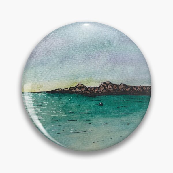 Item preview, Cape Cod Sailboat at Dusk Watercolor Cove Beach Landscape designed and sold by Bonnie Kittle.