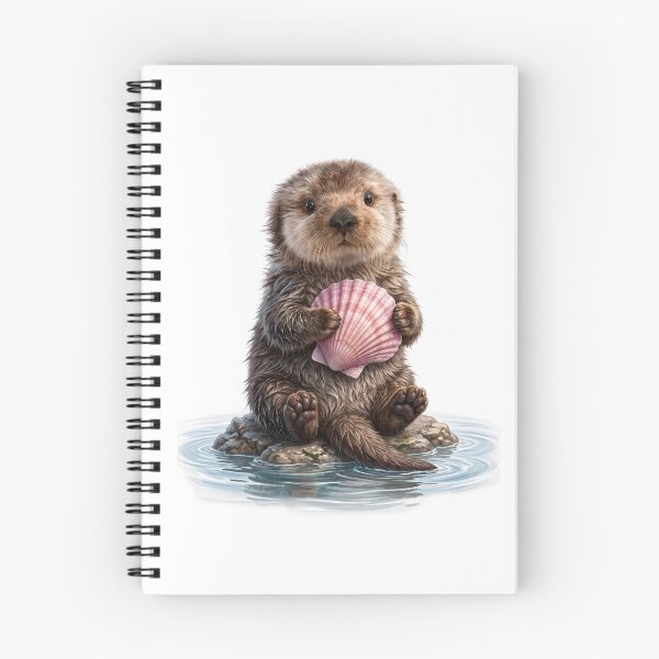 Item preview, Cute Sea Otter with Pink Seashell designed and sold by Helenaphotoart.