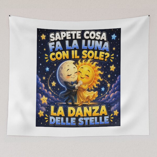 Item preview, The Dance of the Stars - Funny Moom and Sun Cartoon Design designed and sold by RipantinaFantasy .
