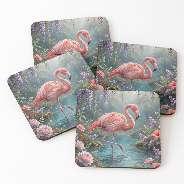 Item preview, Whimsical Pink Flamingo In Tropical Bloom designed and sold by Pure Craft.