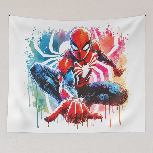 Item preview, Colorful Web-Slinging Wall Crawler Hero Watercolor designed and sold by pixiedustpaint.