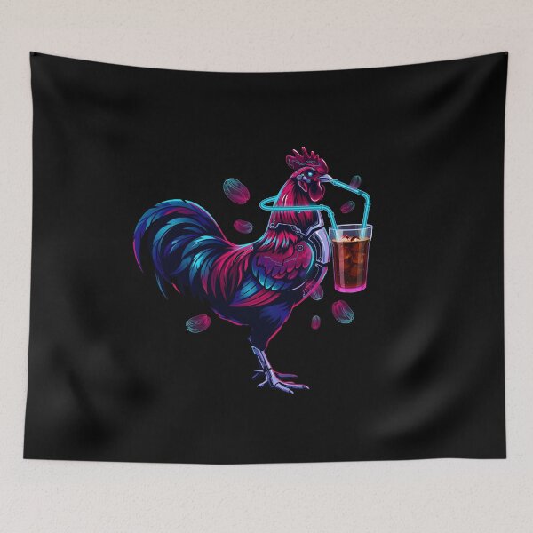 Item preview, Iced Coffee Hen Funny Rooster and Coffee Lovers Vintage Style designed and sold by Redgiant87x.