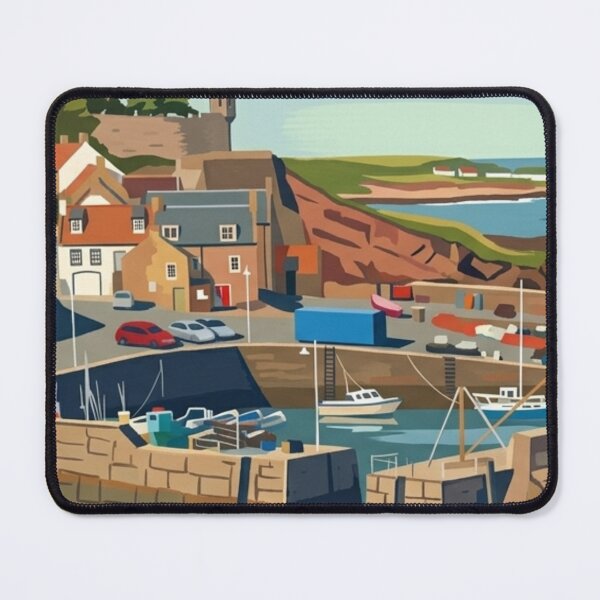 Item preview, Crail Harbour Dreamy Coastal Village East Neuk Scotland Vintage Travel Poster designed and sold by S-and-W-4ever.