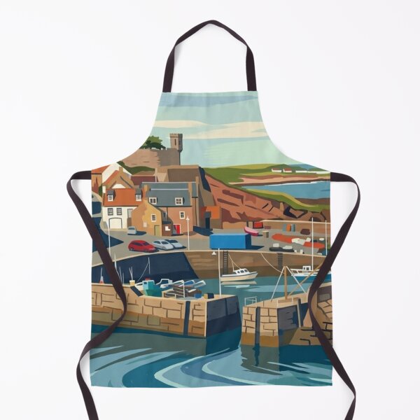 Item preview, Crail Harbour Dreamy Coastal Village East Neuk Scotland Vintage Travel Poster designed and sold by S-and-W-4ever.