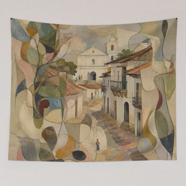Item preview, Latin American Colonial Village with Church and Cobblestone Street designed and sold by GutyzDesignsES.