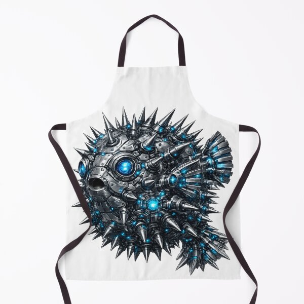 Item preview, Steel Pufferfish – Cybernetic Defense Sphere | Premium Mech Ocean Art designed and sold by SteelCoat Studio.