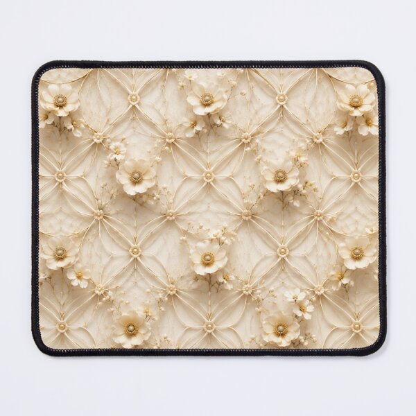 Item preview, Elegant Beige Pearl Geometric Floral Lattice designed and sold by IntelliMindDesigns.