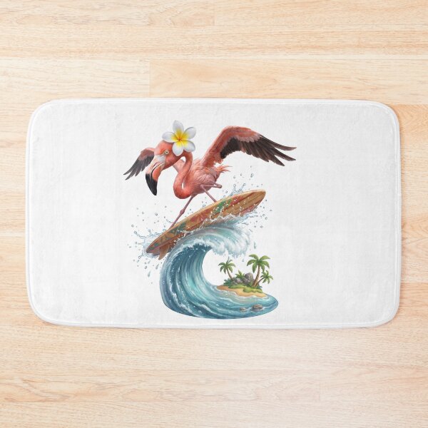 Item preview, Tropical Flamingo Surfing a Wave designed and sold by Helenaphotoart.