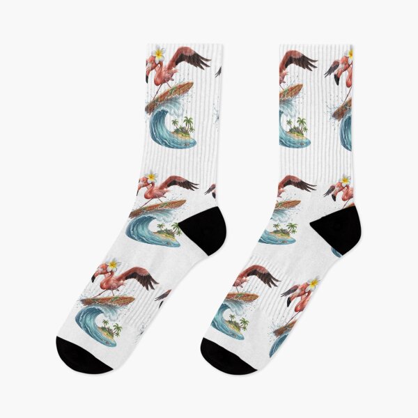 Item preview, Tropical Flamingo Surfing a Wave designed and sold by Helenaphotoart.