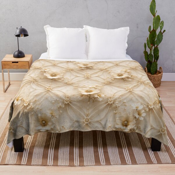 Item preview, Elegant Beige Pearl Geometric Floral Lattice designed and sold by IntelliMindDesigns.