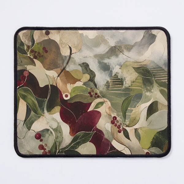 Item preview, Abstract Coffee Plantation with Cherries and Misty Mountains designed and sold by GutyzDesignsES.