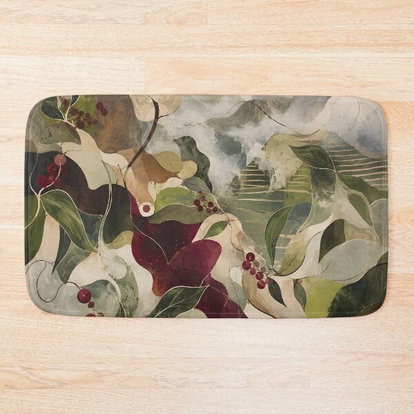 Item preview, Abstract Coffee Plantation with Cherries and Misty Mountains designed and sold by GutyzDesignsES.