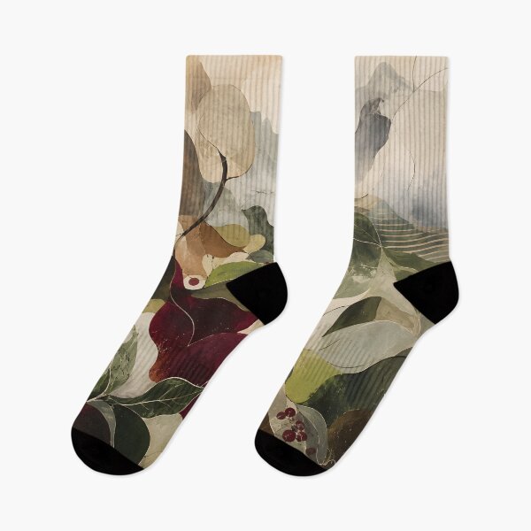 Item preview, Abstract Coffee Plantation with Cherries and Misty Mountains designed and sold by GutyzDesignsES.