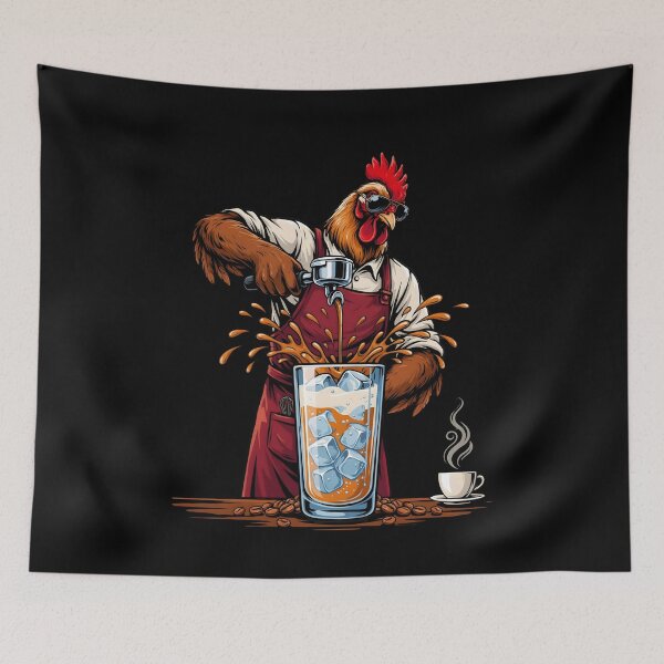 Item preview, Iced Coffee Hen Farm Fresh Funny Chicken for Coffee Lovers designed and sold by Redgiant87x.