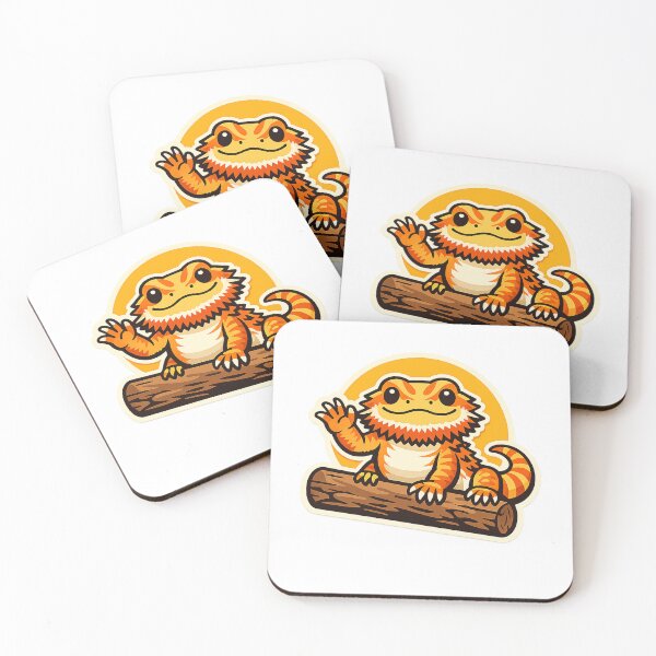 Item preview, Bearded Dragon Waving Hello Beardie on a Log designed and sold by eignvalue.