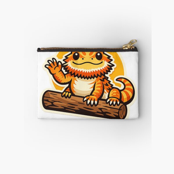 Item preview, Bearded Dragon Waving Hello Beardie on a Log designed and sold by eignvalue.