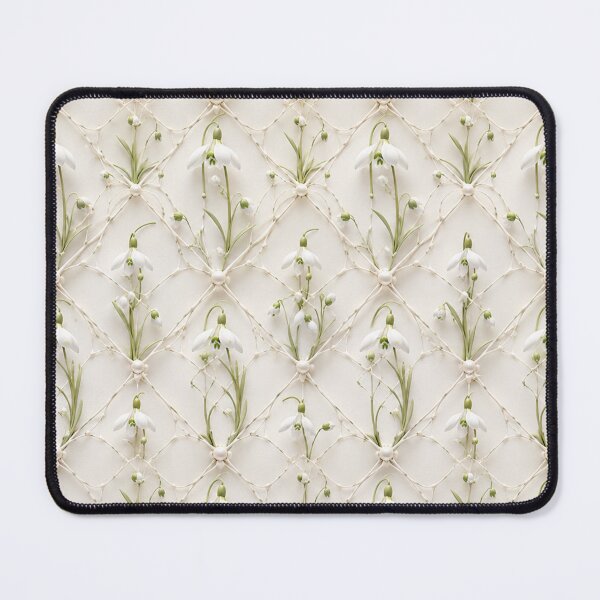 Item preview, White Snowdrop Geometric Floral Seamless designed and sold by IntelliMindDesigns.