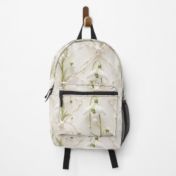 Item preview, White Snowdrop Geometric Floral Seamless designed and sold by IntelliMindDesigns.