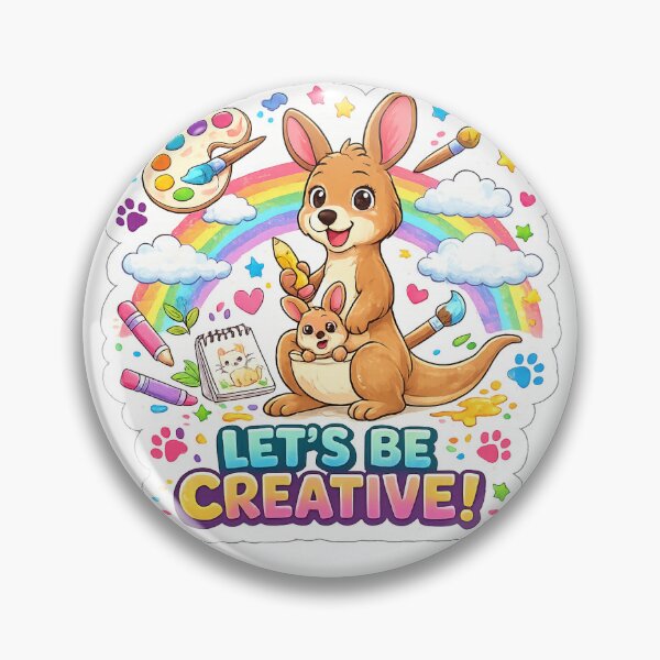 Item preview, Kangaroo Mom and Baby Let's Be Creative Rainbow Art designed and sold by JolususaStore.