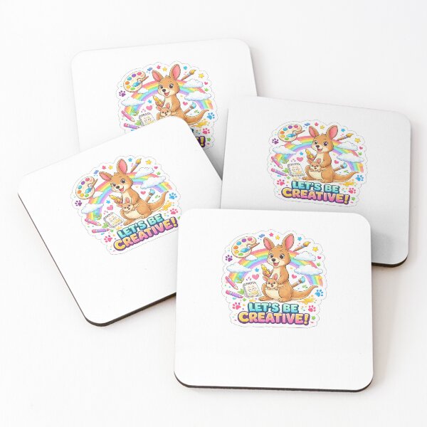 Item preview, Kangaroo Mom and Baby Let's Be Creative Rainbow Art designed and sold by JolususaStore.