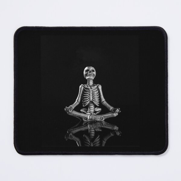 Item preview, Meditating Skeleton Figurine - Black and White Lotus Pose Zen Skeleton Photo designed and sold by GrimNest.