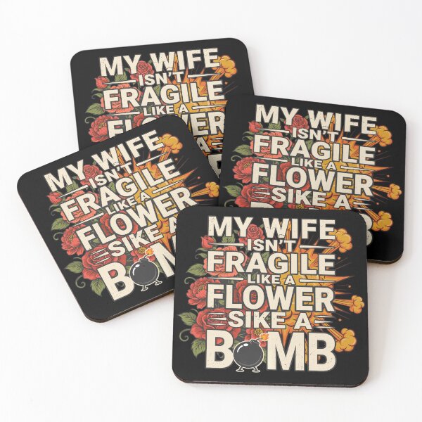 Item preview, My Wife Isn't Fragile Like A Flower She's Like A Bomb Funny Husband Shirt designed and sold by NettyDesign.