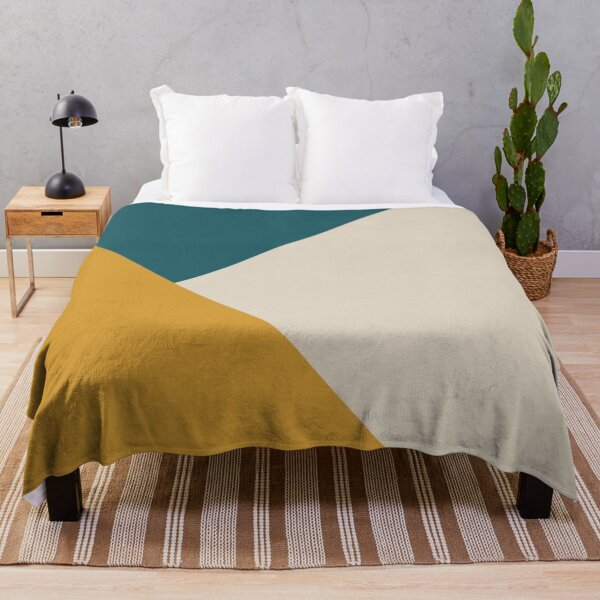 Item preview, Mustard, Teal and Cream White designed and sold by ZedColors.