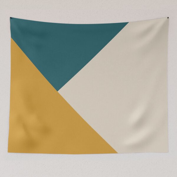Item preview, Mustard, Teal and Cream White designed and sold by ZedColors.