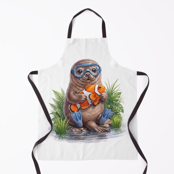 Item preview, Sea Otter Scuba Diver with Clownfish designed and sold by Helenaphotoart.