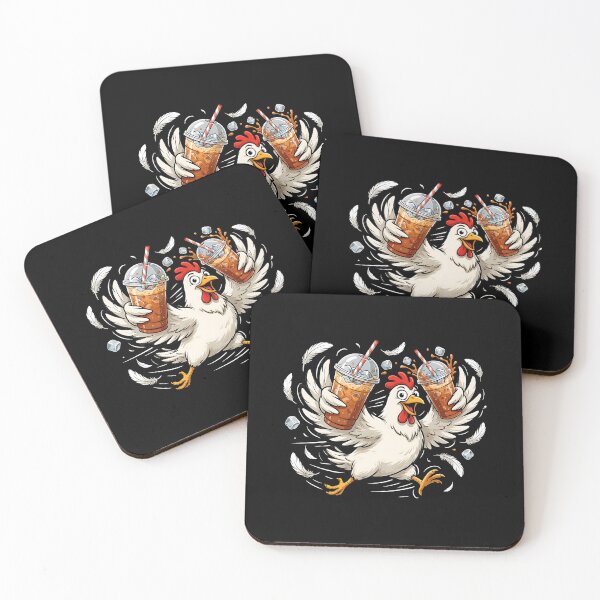 Item preview, Iced Coffee Hen Coffee Lovers Featuring a Funny Chicken and Rooster designed and sold by Redgiant87x.