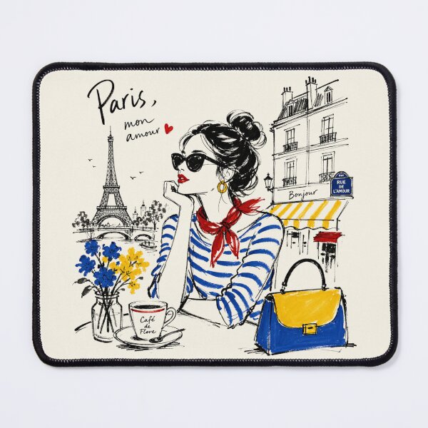 Item preview, Paris Mon Amour Chic Paris Cafe Fashion Illustration designed and sold by Rosie's Wildflower Boutique.