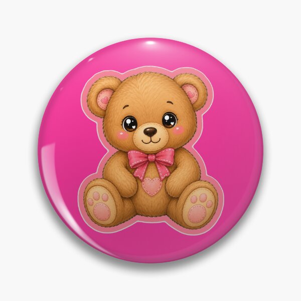 Item preview, Kawaii Teddy Bear with Pink Bow | Cute Plush Bear Art designed and sold by Sooconnor12.