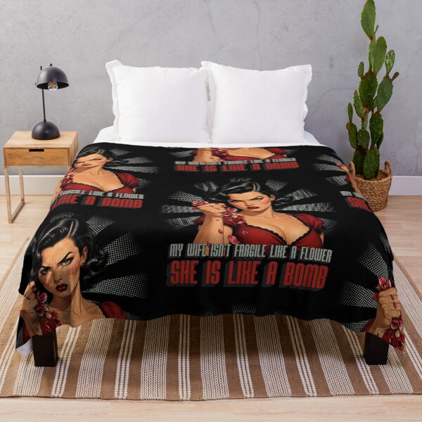 Item preview, My Wife Isn't Fragile Like A Flower She is Like A Bomb designed and sold by tellia-kallisto.