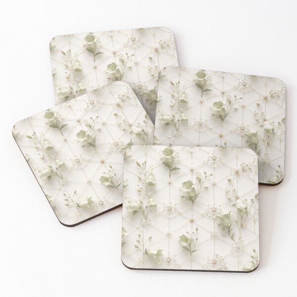 Item preview, Soft Sage Green Geometric Floral Lattice designed and sold by IntelliMindDesigns.