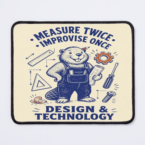 Item preview, Measure Twice Improvise Once Funny Beaver Design Technology designed and sold by 89shirts.