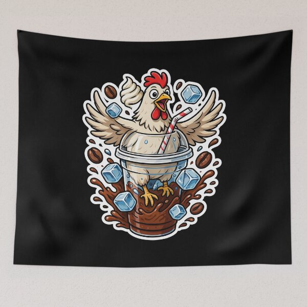 Item preview, Iced Coffee Hen Cute Farm Chicken Inspired by Coffee Lovers designed and sold by Redgiant87x.